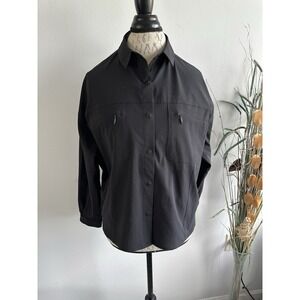 Lululemon Ventlight Button Up Relaxed Fit‎ Breathable Shirt Black Size 6